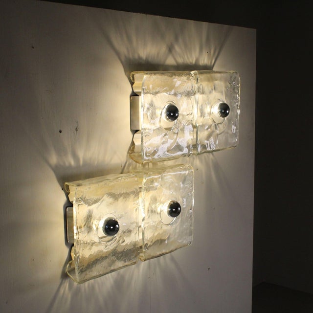 Glass Wall Lighs t by Carlo Nason Kalmar Franken, 1960s, Set of 2 For Sale - Image 13 of 13