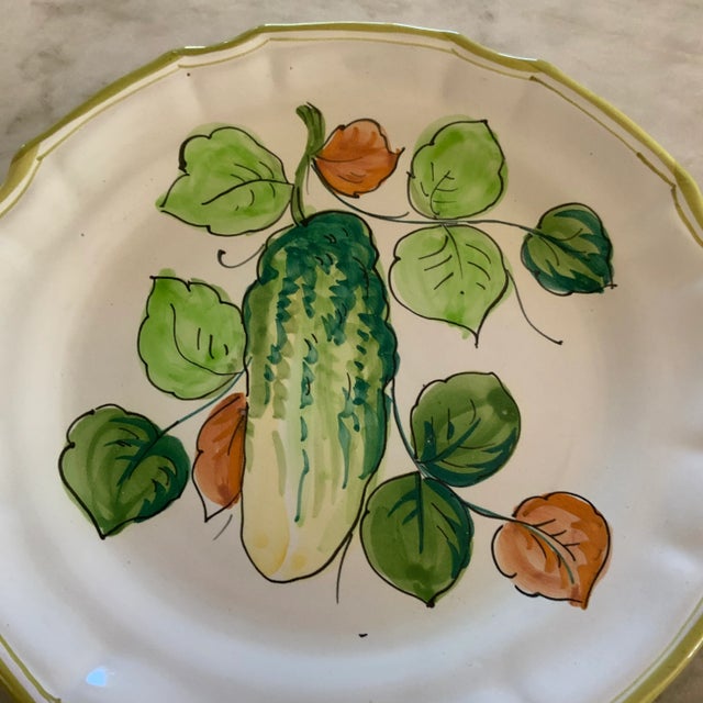 Vintage Italian Vegetable-Themed Platter With Salad Plates, 9 Piece Set For Sale - Image 11 of 13
