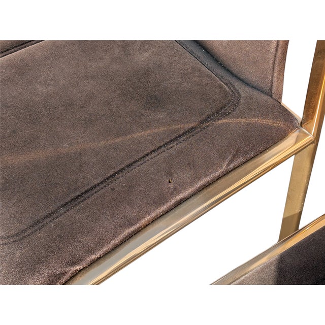 Fabric and Brass Chairs, 1970s, Set of 4 For Sale - Image 13 of 14