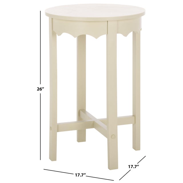 Contemporary Seraphina Round Accent Table in Sand For Sale - Image 3 of 8