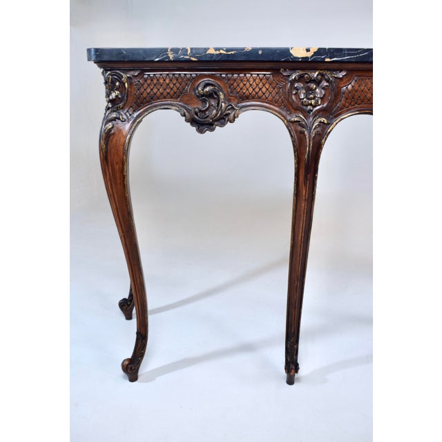 Monumental Louis XV Style Console Table, Portoro Marble Top, 1920s For Sale - Image 15 of 18