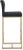 Transitional Denmark Black Vegan Leather & Gold Steel Bar Stools - Set of 2 For Sale - Image 3 of 12