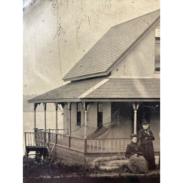 Late 19th Century Antique Tintype Group Portrait at "Sunny Side Cottage," Circa Late 19th Century For Sale - Image 5 of 10