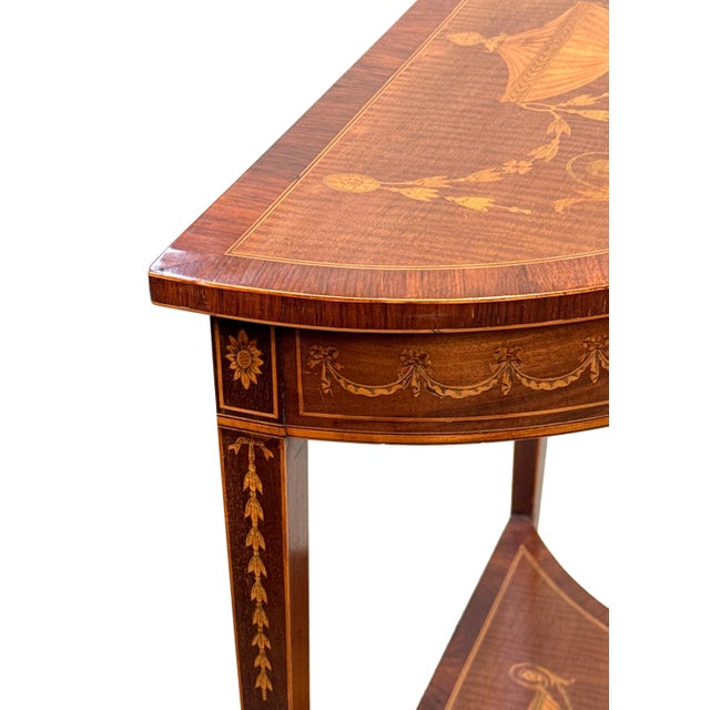 Small Demi Lune Side Table from Edwards & Roberts, 1890 For Sale - Image 10 of 14