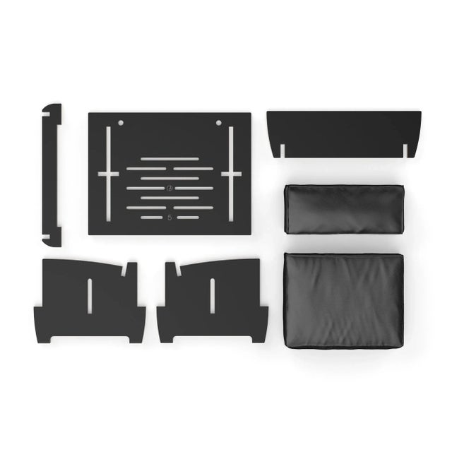 Cinque Black Armchair by Giovanni Agliottone For Sale - Image 10 of 11