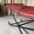 Red Iron and Leather Sling Bench For Sale - Image 8 of 12