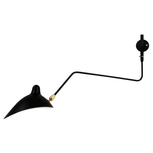 Mid-Century Modern Black One Rotating Curved Arm Wall Lamp from Serge Mouille For Sale - Image 10 of 10