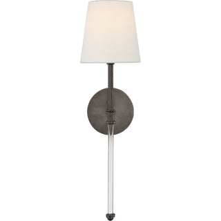 Suzanne Kasler for Visual Comfort Signature Camille Sconce in Bronze with Linen Shade For Sale