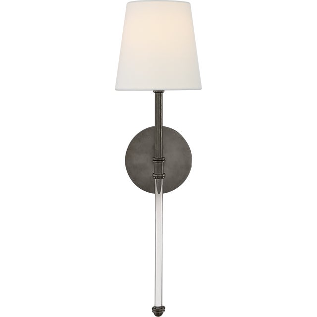Suzanne Kasler for Visual Comfort Signature Camille Sconce in Bronze with Linen Shade For Sale