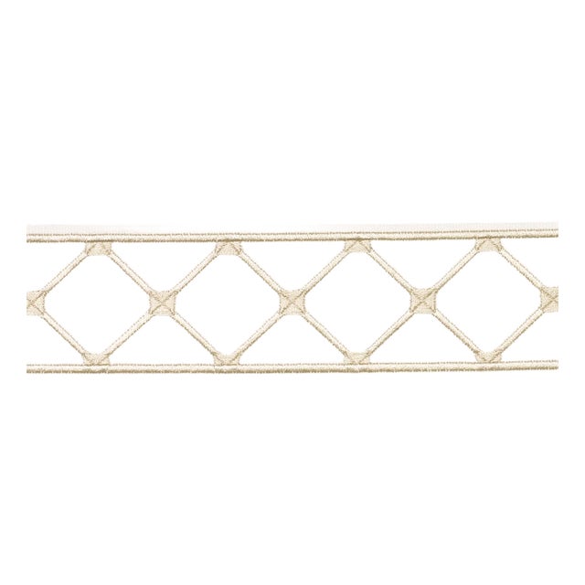 SAMPLE - Schumacher X Paloma Contreras Parisian Bamboo Trim In Ivory For Sale