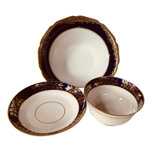 Curated Set of 3 Antique Porcelain Bowls - Spode & German Porcelain