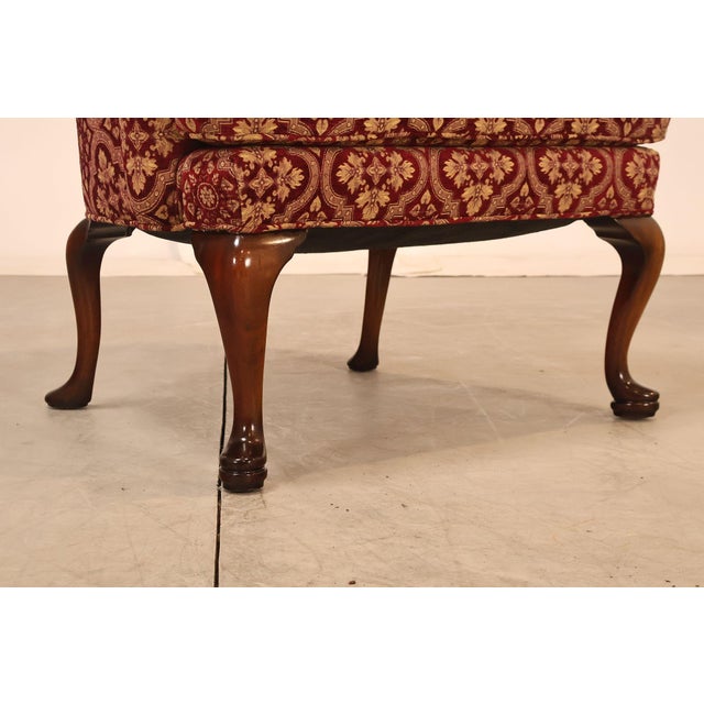 Burgundy Smith & Watson Queen Anne Style Pair of Wing Chairs For Sale - Image 8 of 18