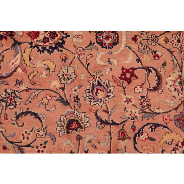 Shabby Chic Floral 1990's Pak-Persian Pink/Blue Wool Rug - 6'2'' X 9'4'' For Sale In New York - Image 6 of 9
