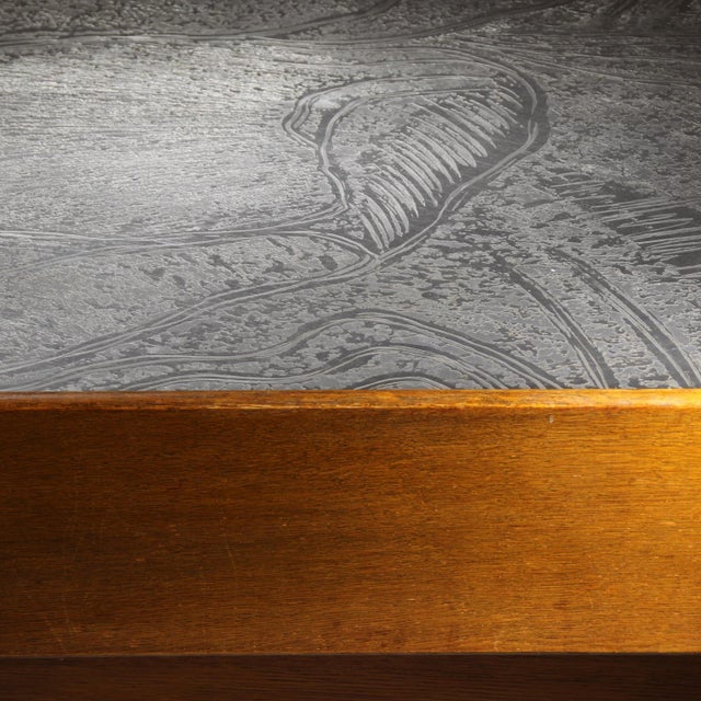 Oak & Etched Metal Coffee Table by Heinz Lilienthal, Germany, 1970s For Sale - Image 16 of 17