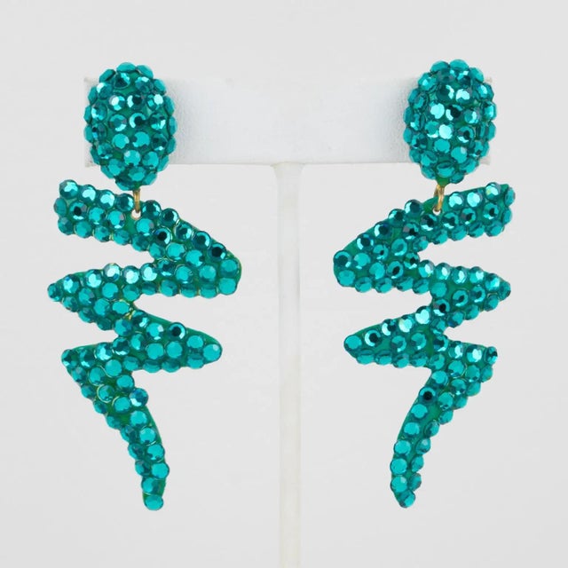 Contemporary Richard Kerr Turquoise Jeweled Earrings For Sale - Image 3 of 6