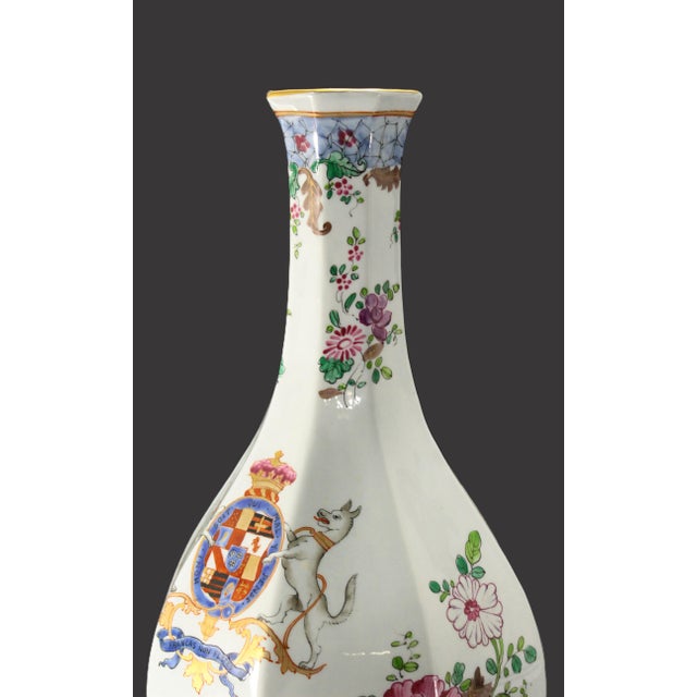 Early 20th Century Pair Famille Rose Armorial Porcelain Vases by Samson of Paris For Sale - Image 10 of 17