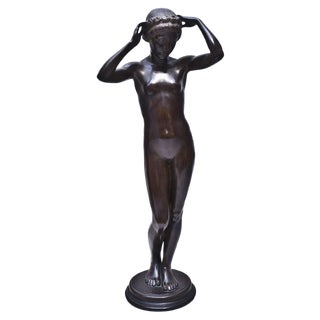 Bronze Sculpture “Nude of Young Woman” by K. Gabriel, 1913 For Sale
