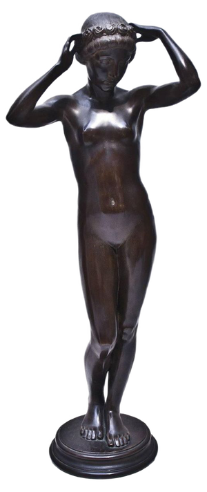 Bronze Sculpture “Nude of Young Woman” by K. Gabriel, 1913