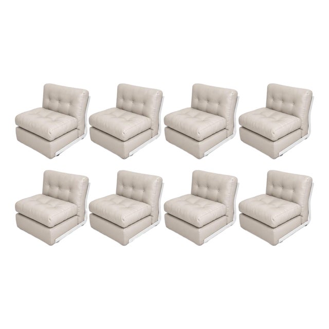 Set of Eight Mario Bellini Amanta Lounge Chairs for C&b Italia, Late 1960's. For Sale