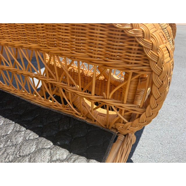 Vintage Henry Link Woven Rattan and Wicker Lounge Chairs, a Pair For Sale - Image 18 of 18