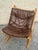 Pair of 1970s Scandinavian Modern Bentwood & Brown Leather Lounge Chairs For Sale - Image 4 of 12