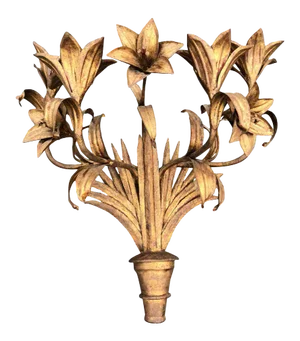 Large Italian Gilt Iron Floral Wall Sconce