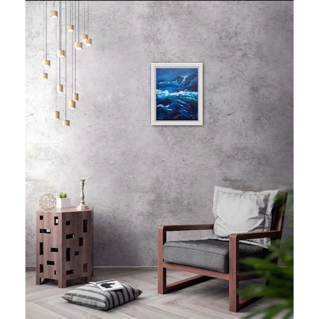 Blue Waters (Original Impressionist Seascape Oil Painting) For Sale - Image 4 of 7