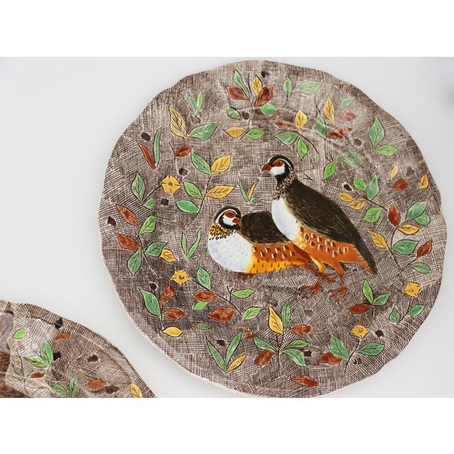 Ceramic 1960s Set of Five Gien France Rambouillet Dinner Plates Hare, Hand-Painted, Earthenware For Sale - Image 7 of 17