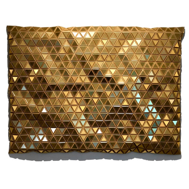 Gold Golden Opportunity Metallic Wooden Carved Modern Wall Sculpture, 2021 For Sale - Image 8 of 8