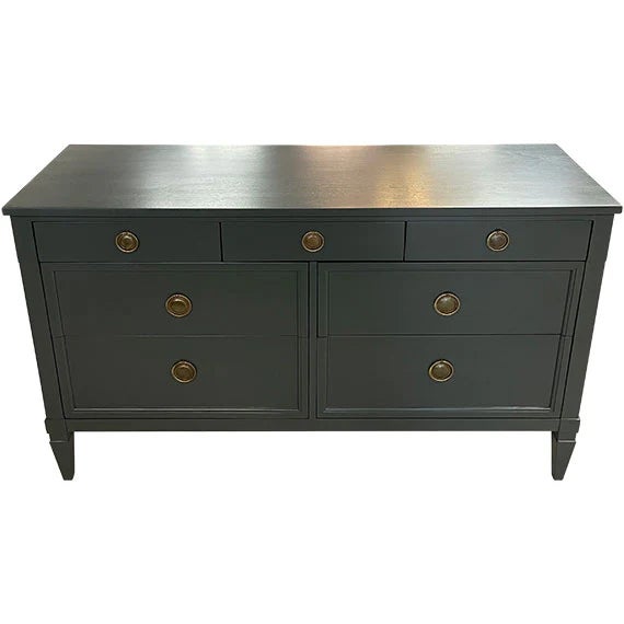 Clean lines meet timeless structure in this beautifully tailored six-drawer dresser. Finished in a rich, moody green with...