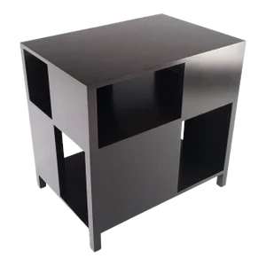 Dunbar Mid-Century Ebonised Walnut Checker Pattern Side End Table Stand