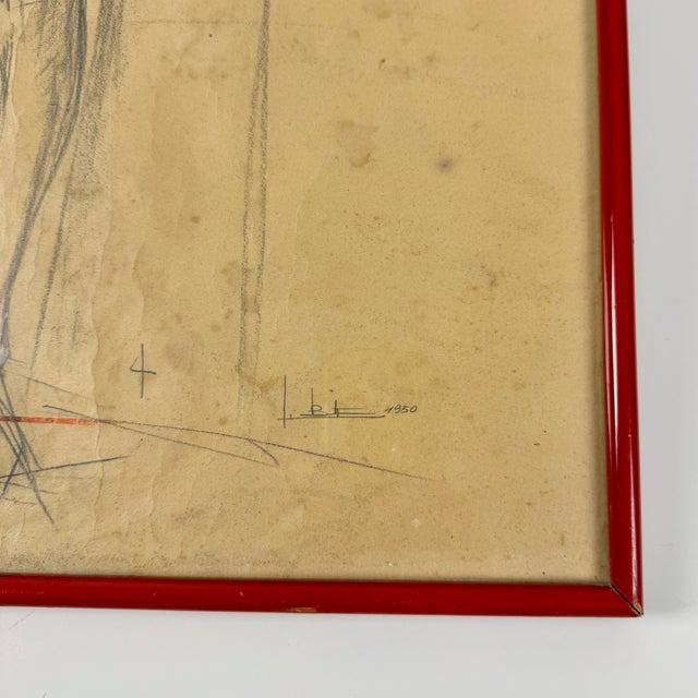 Anatomical Sketch, 1950, Pencil on Paper, Framed For Sale - Image 4 of 7