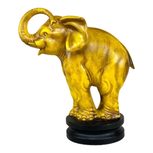 Vintage Large Traditional Ceramic Gold Elephant Sculpture