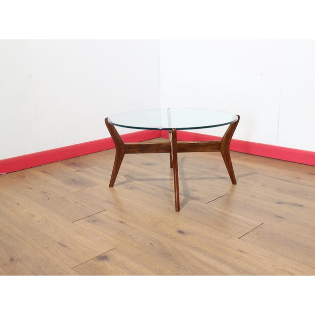 Mid Century Vintage Teak and Glass Coffee Table For Sale - Image 11 of 12