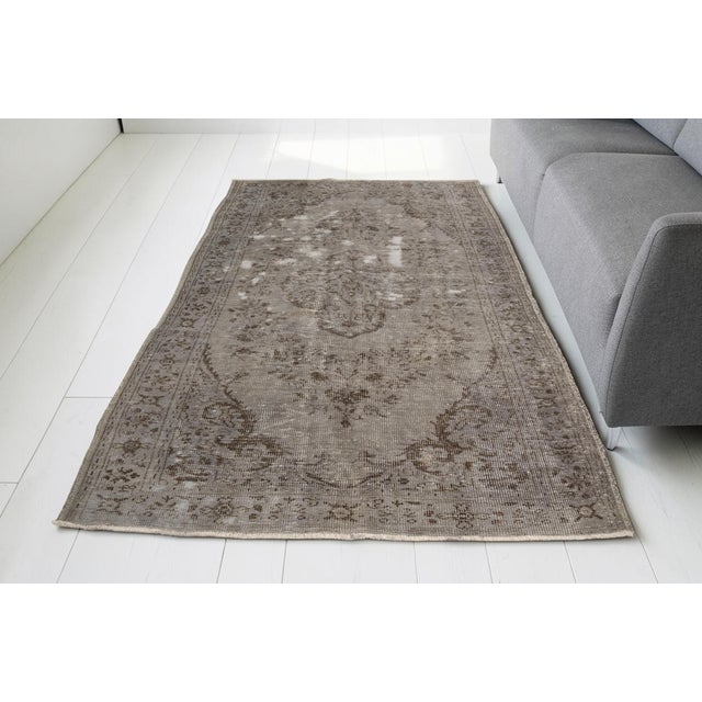 Grey Vintage Anatolian Wool Carpet For Sale - Image 10 of 10