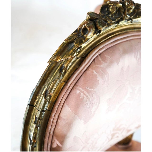 Mid 19th Century Set of Four 19th Century Louis XVI Style Giltwood Side Chairs For Sale - Image 5 of 9