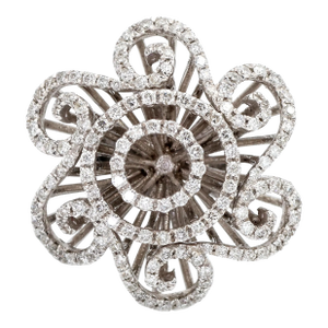 14k(585) White Gold Natural Diamond Ring Size 7