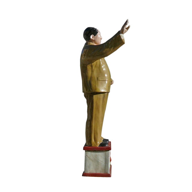 1980s Vintage Ceramic Olive Green Historical Ceramic Figure For Sale - Image 5 of 7