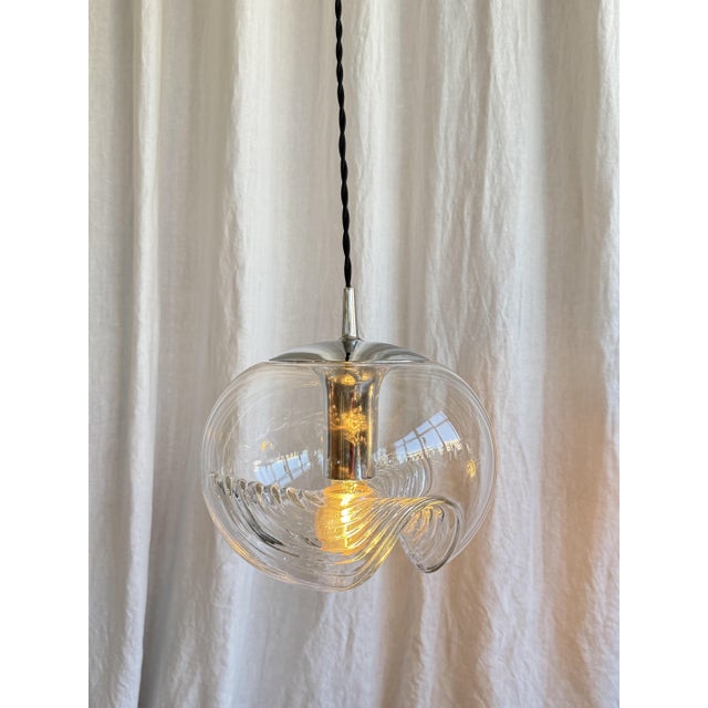 Space Age Glass Futura Biomorphic Pendant Light by Koch & Lowy for Peill & Putzler, Germany, 1970s For Sale - Image 15 of 15