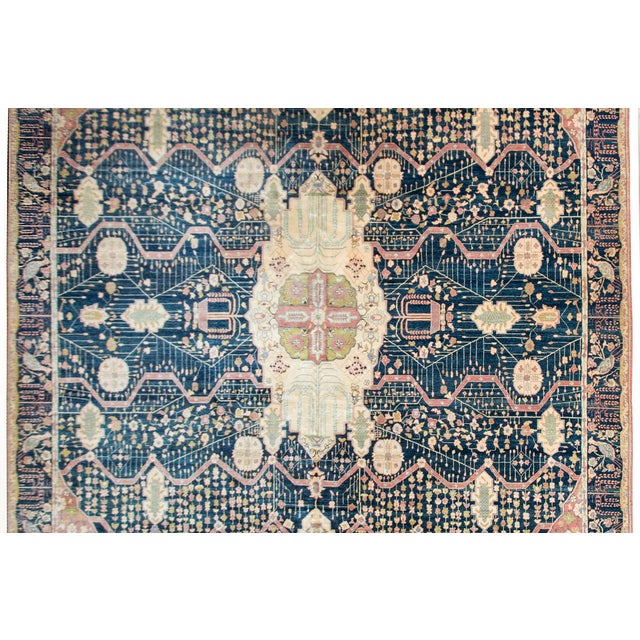 Textile Vintage Indian Sarouk Farahan-Style Rug For Sale - Image 7 of 16