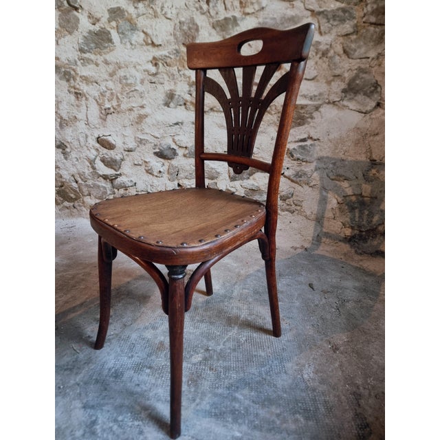 Wood Antique French Bistro Chairs from Thonet, 1920, Set of 4 For Sale - Image 7 of 18