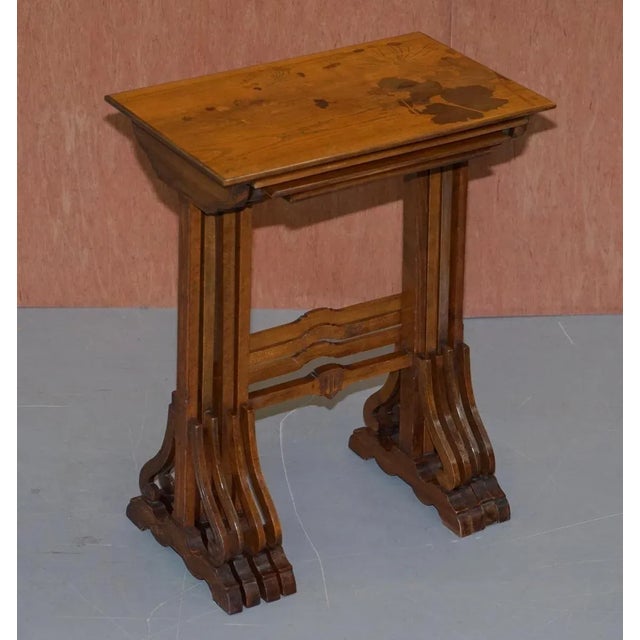 exceptionally rare nest of four fully restored Emile Galle Nancy sample wood tables If you are looking at this listing...