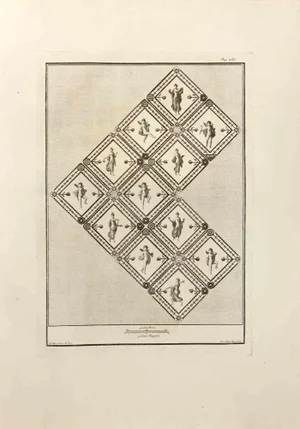 Giuseppe Aloja, Ancient Roman Fresco, Etching, 18th Century