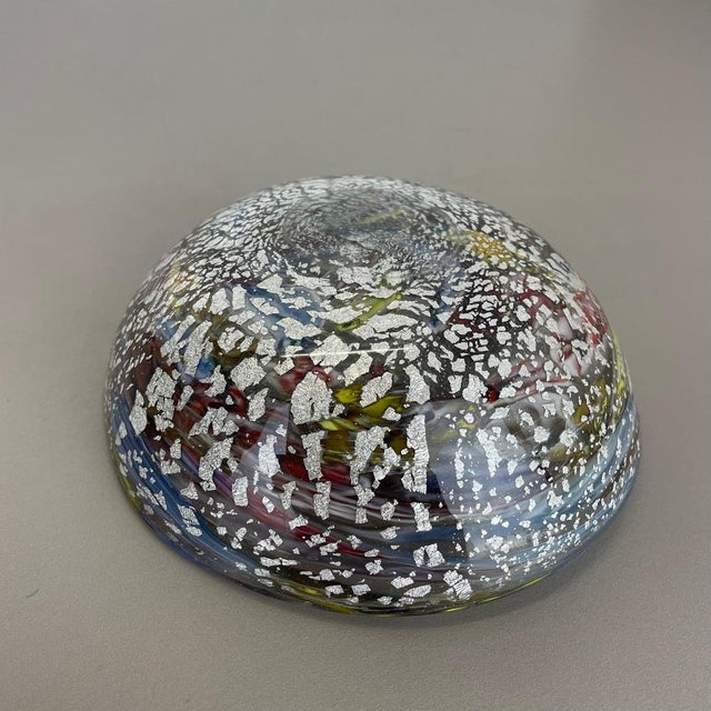 Silver Flakes Murano Glass Ashtray from Dino Martens, Italy, 1960s For Sale - Image 16 of 18