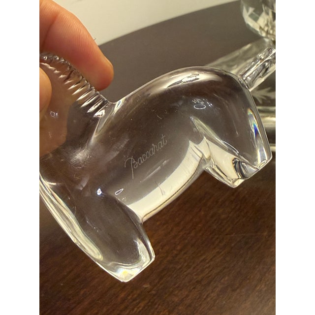 Transparent Baccarat Crystal Trojan Horse Figurine For Sale - Image 8 of 12