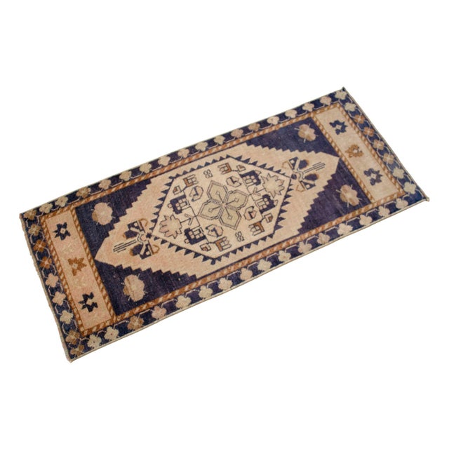 Hand Knotted Door Mat, Entryway Rug, Bath Mat, Kitchen Decor, Small Rug, Turkish Rug - 1′10″ × 3′4″ For Sale - Image 6 of 12