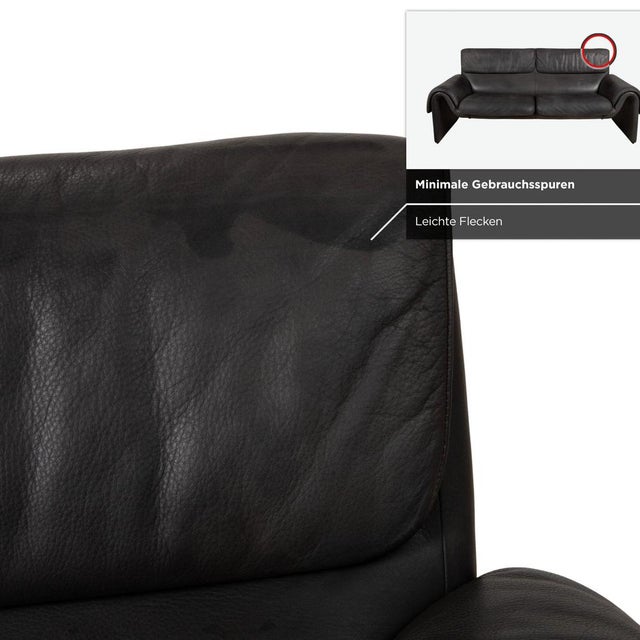 Animal Skin Black Leather DS-2011 Two-Seater Sofa from De Sede For Sale - Image 7 of 18