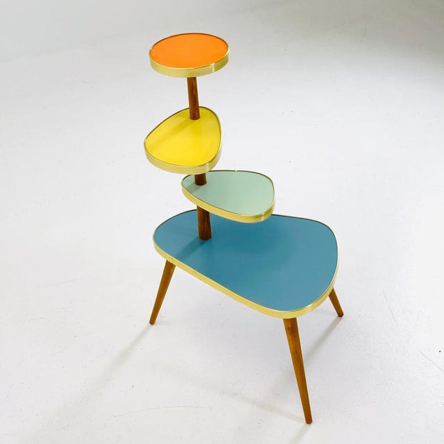 Wood Large Mid-Century Minimalist Plant Stand, Germany, 1950s For Sale - Image 7 of 11