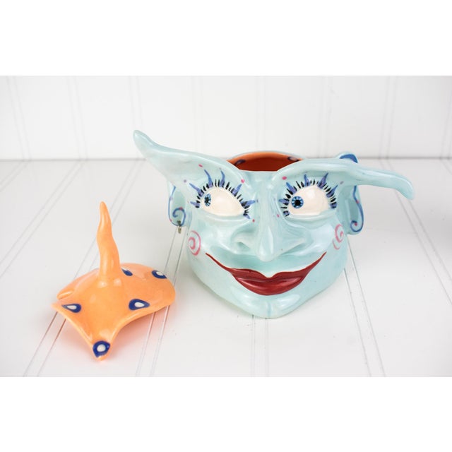 Contemporary Original 1996 Signed Mark Switzer Studio Ceramics Sugar & Creamer Set For Sale - Image 3 of 17