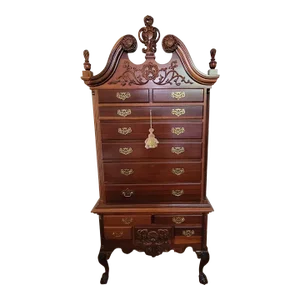20th New Orleans Chippendale Style Mahogany Highboy Chest With Claw Feet